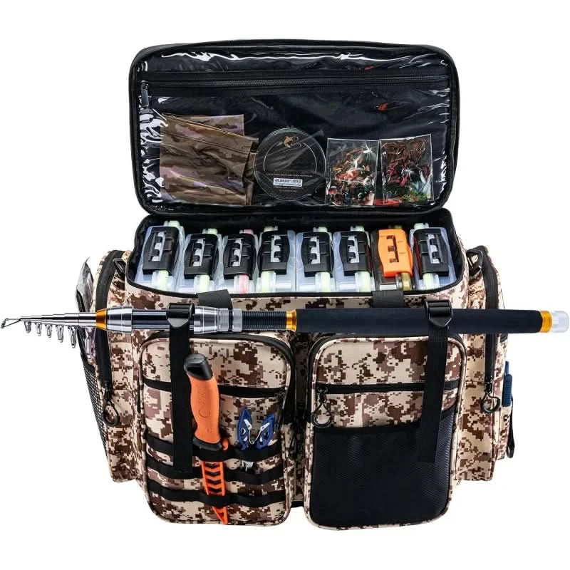 🎣 Large Tackle Bag – Store Up to 8PCS 3700 Plus 4PCS 3600 Tackle Trays! 🛠️🎒