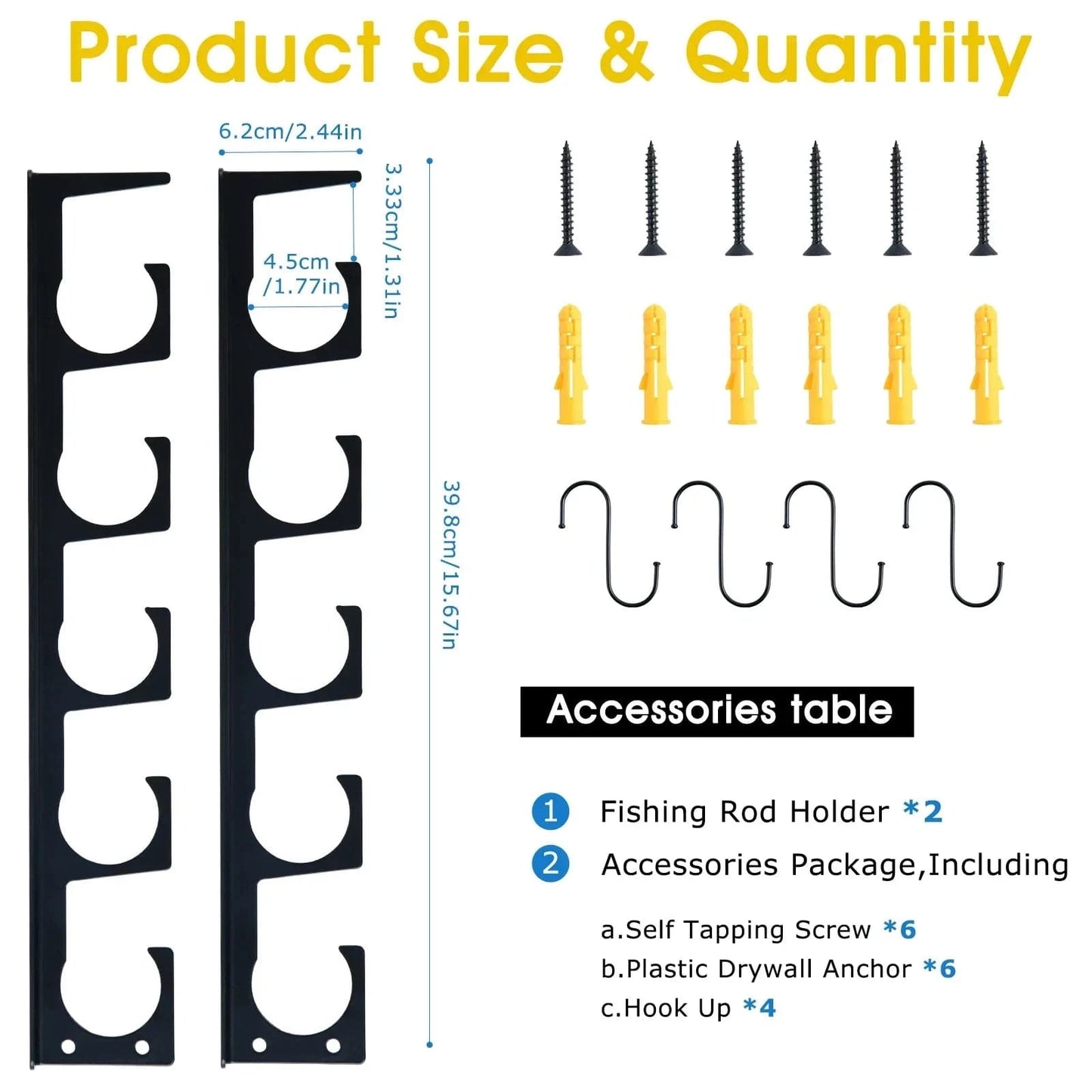 🎣 Goture Fishing 5-Rod Metal Wall Holder – Secure & Space-Saving Storage Solution! 🏆