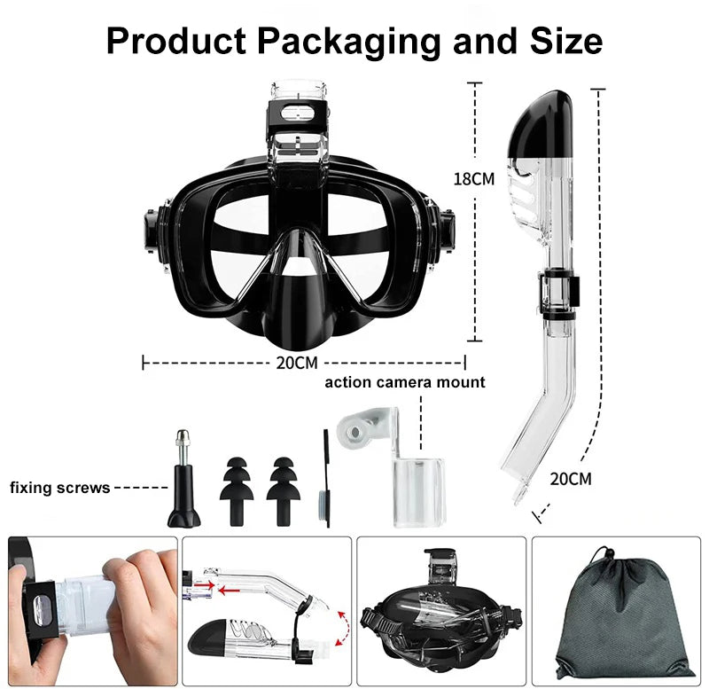 Diving Masks Foldable Anti-Fog