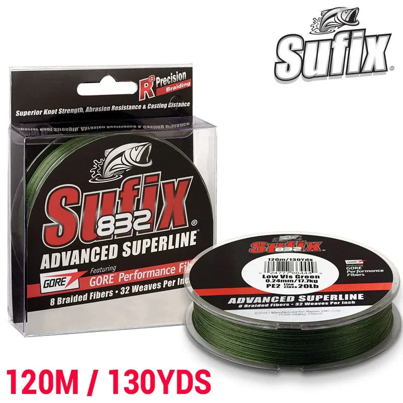 Sufix 832  Braided Fishing Line - Length:120m/130yds