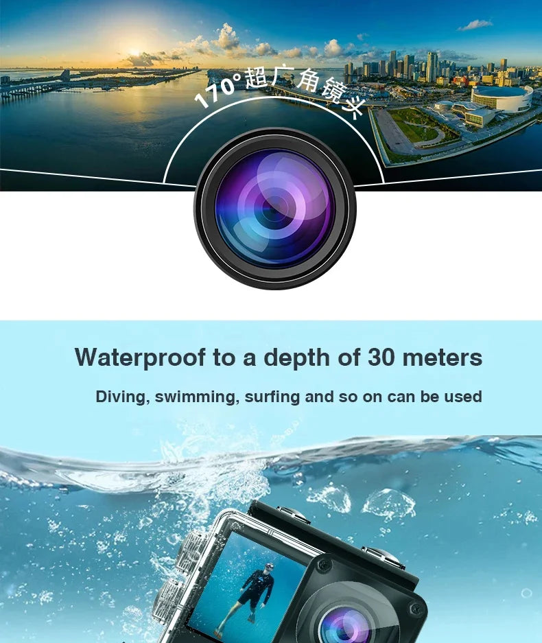 Diving Underwater Digital Camera 4k Go Pro