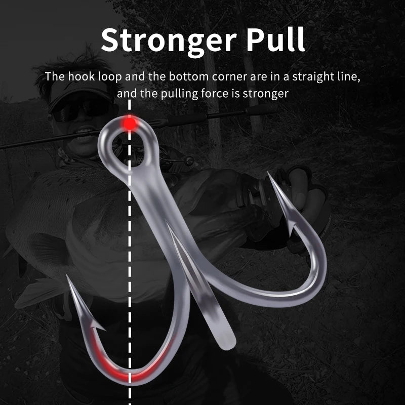 KINGDOM  3X Carbon Steel Strong Treble Hooks