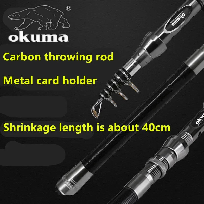 🎣 OKUMA New Carbon Rock Fishing Rod – 1.5M | 1.8M | 2.1M | 2.4M | 2.7M 🐟🔥