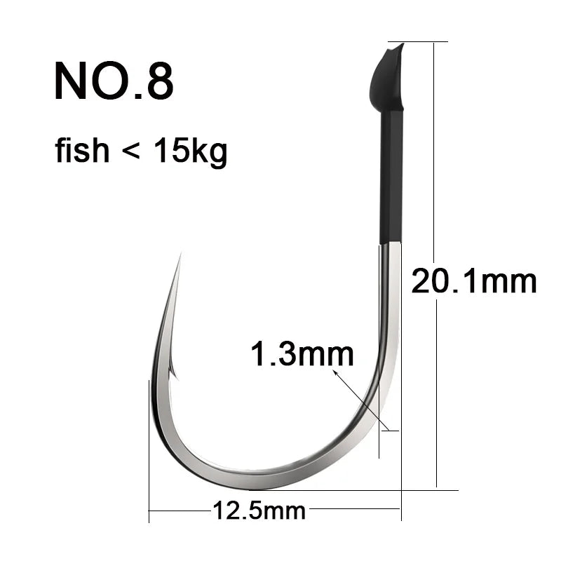 10pcs Big Fishhooks Set, Carbon Steel