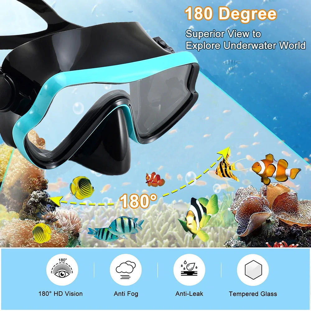 Snorkeling Diving Mask Anti-Fog with Nose Cover