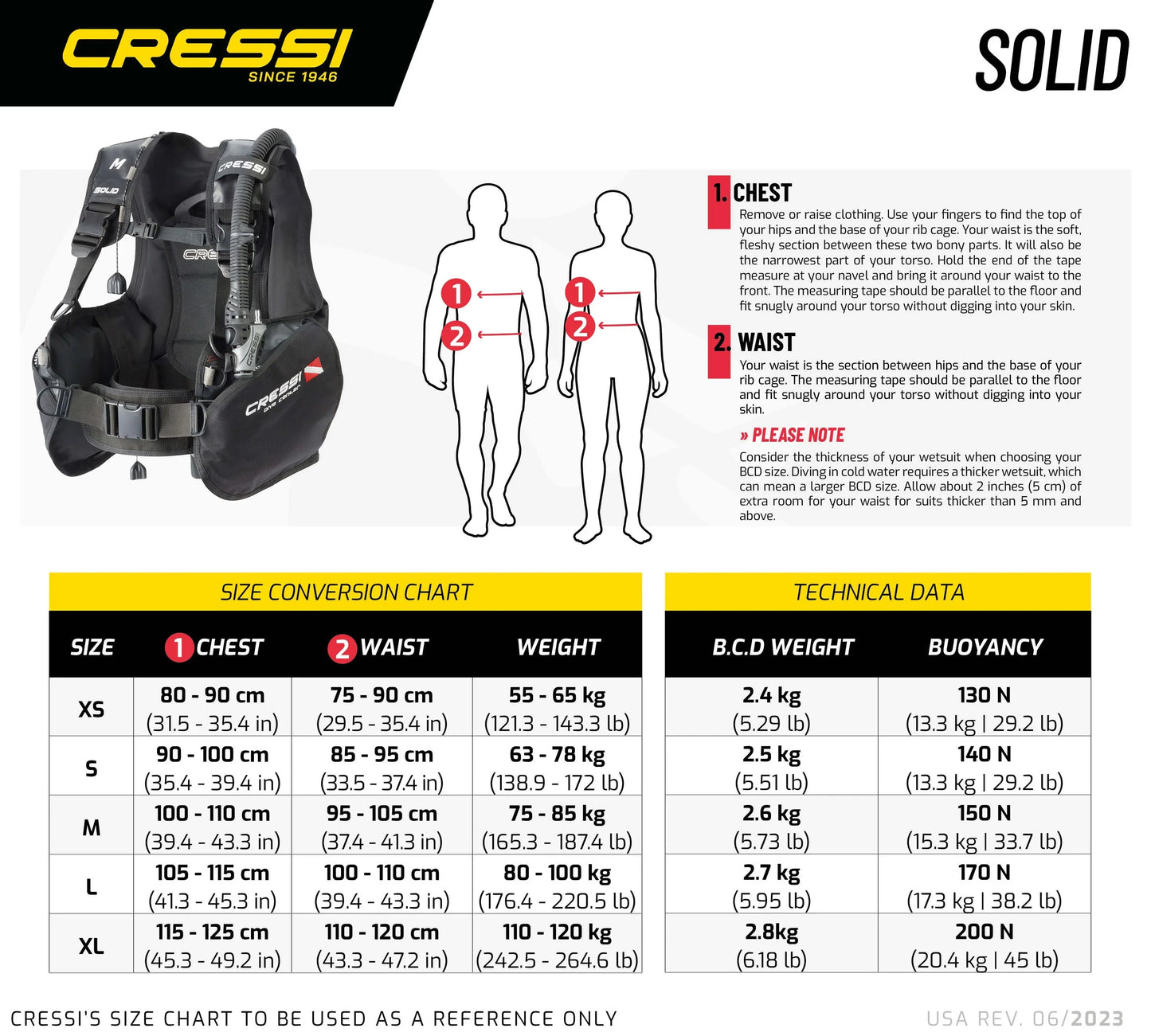 🦑 Cressi Solid BCD - Built for Dive Centers & Schools