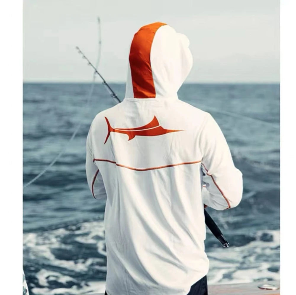 USA 2024 Men's Hooded Long Sleeve Fishing Shirts Jersey