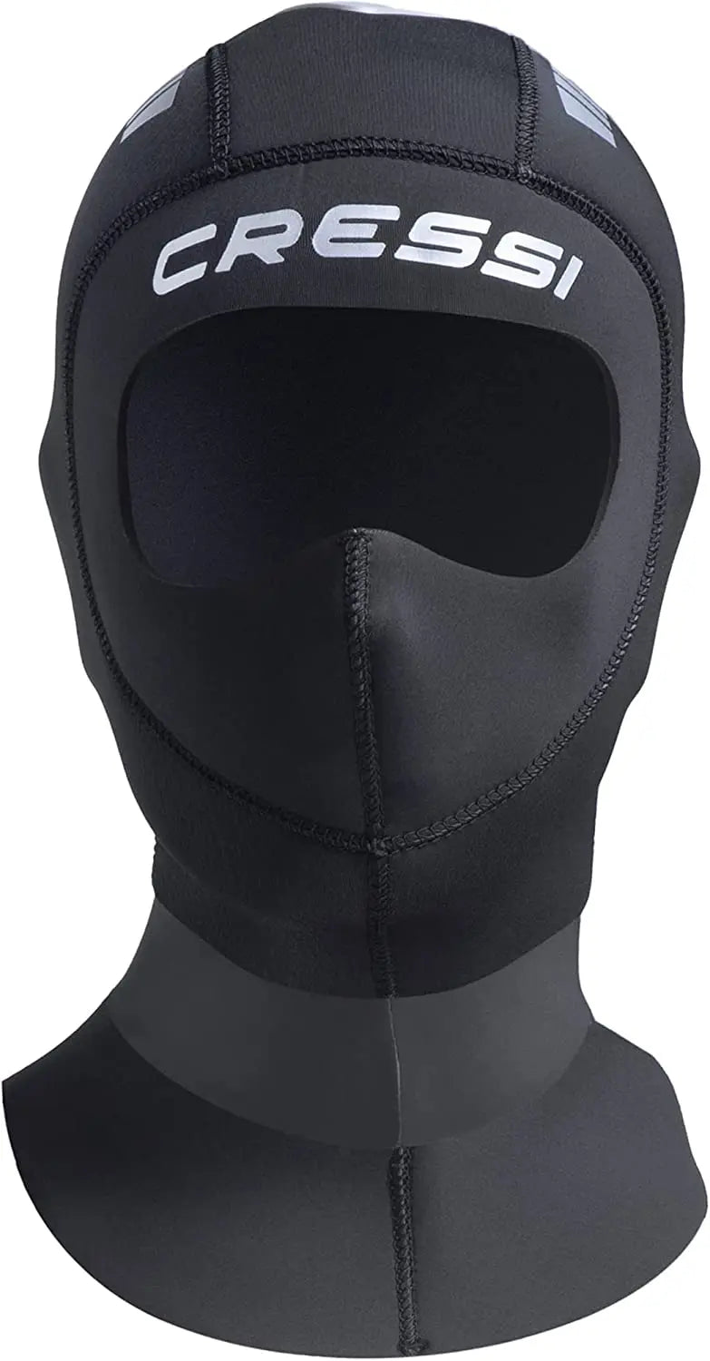 Cressi Orust Neoprene Diving Hood 5mm - Unisex Adult, Black / Silver