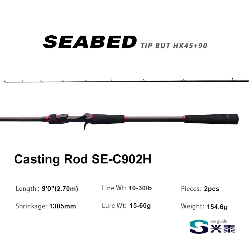 PURELURE SEABED 10FT 3.0m 3.3m 3.6m ML MH Spinning Rod for SeaBass