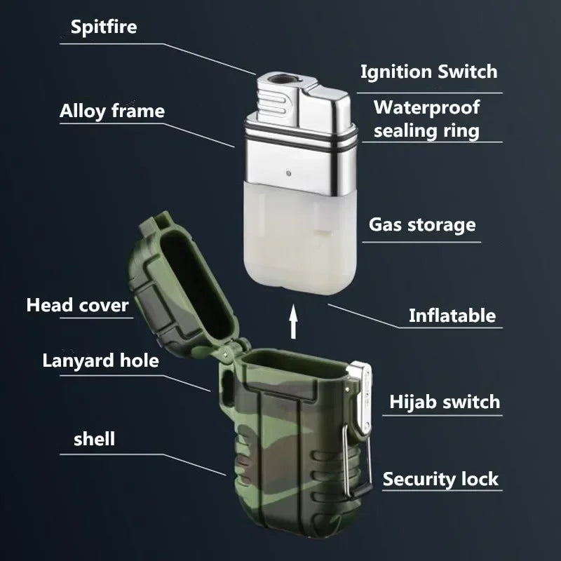 Outdoor Waterproof Lighter with Lanyard