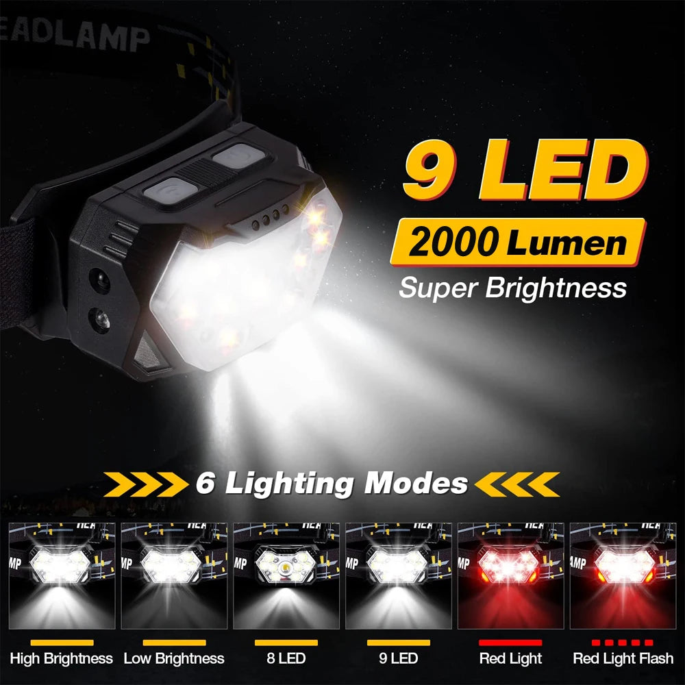 9 Led Strong Fishing Light Rechargeable