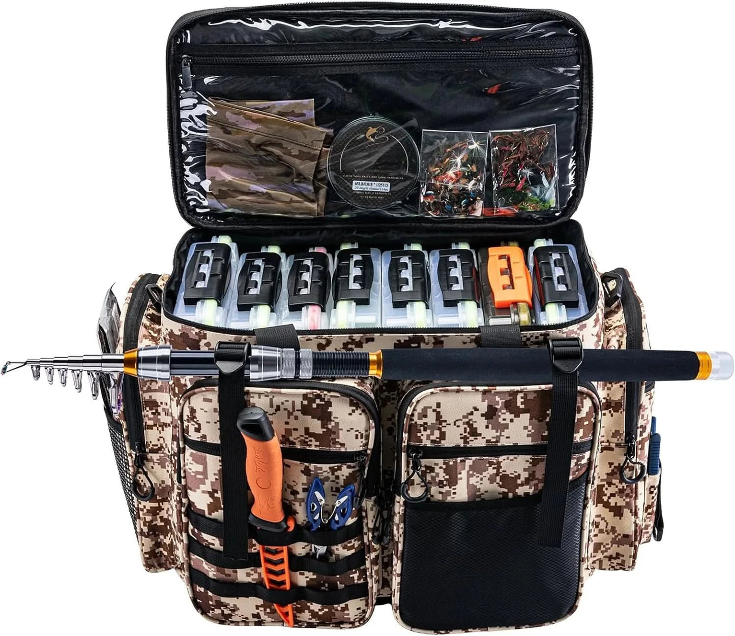 🎣 Large Tackle Bag – Store Up to 8PCS 3700 Plus 4PCS 3600 Tackle Trays! 🛠️🎒