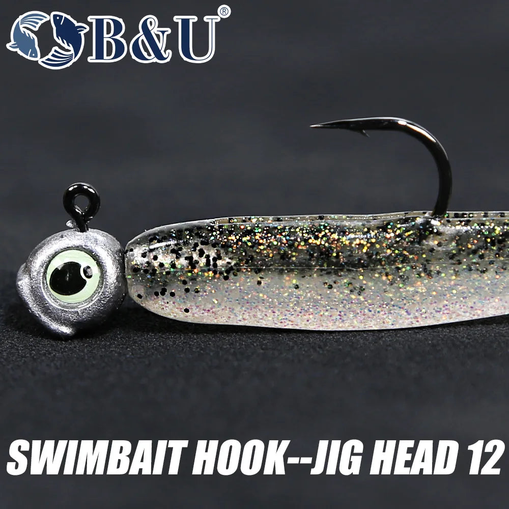 B&U Swimbait Hook Jig Head High Strength Fishing Worm Lure