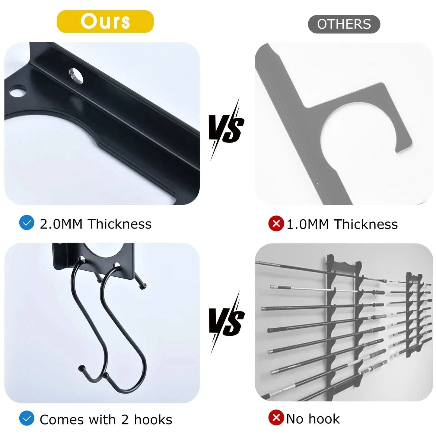 🎣 Goture Fishing 5-Rod Metal Wall Holder – Secure & Space-Saving Storage Solution! 🏆