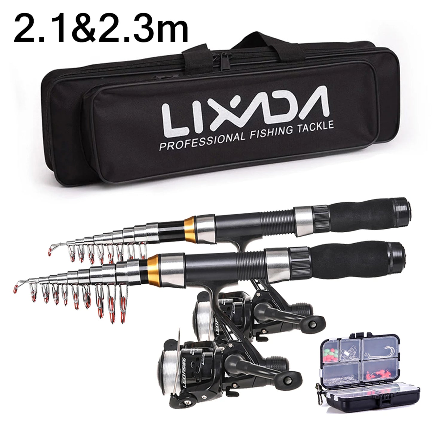 Fishing Rod Reel Combo Full Kit Carbon Fiber