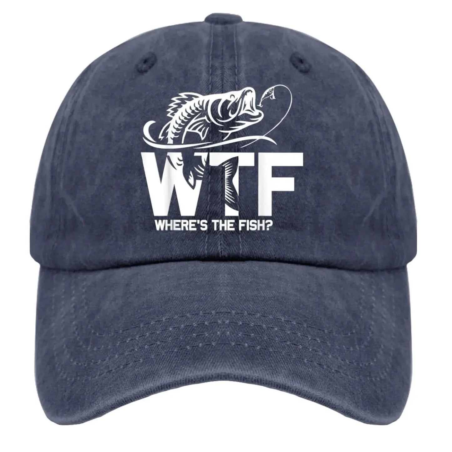 🧢 WTF Where's The Fish? Hats for Men – Vintage Distressed Baseball Cap