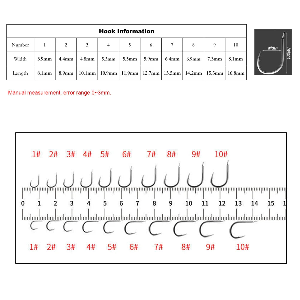 10pc/set Double Hooks Fishing with Line High Strength Thread and Swivels