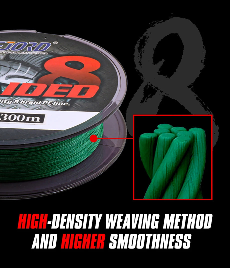 FJORD 8-strand Braided Fishing Line Multifilament Carp Line 300m 150m