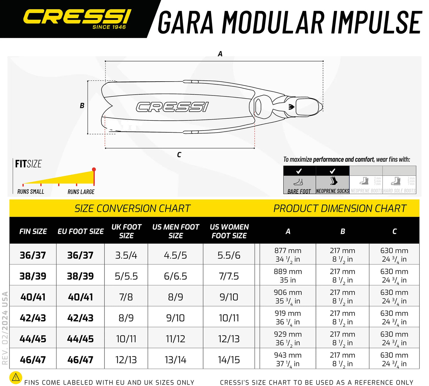 🏊‍♂️ Cressi Gara Modular Impulse Freediving Fins - Professional Long Blades