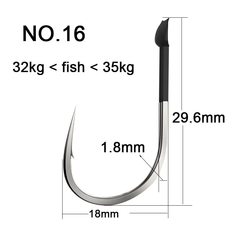 10pcs Big Fishhooks Set, Carbon Steel