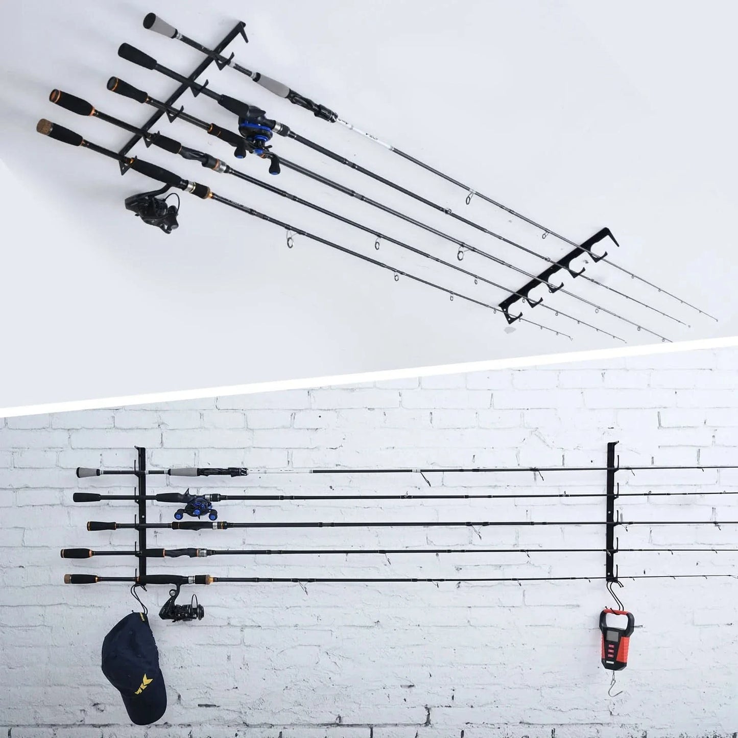 🎣 Goture Fishing 5-Rod Metal Wall Holder – Secure & Space-Saving Storage Solution! 🏆