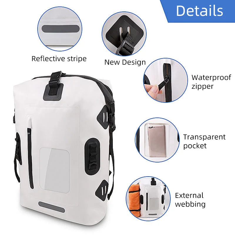 30L PVC Waterproof Bag Diving Backpack Large Capacity