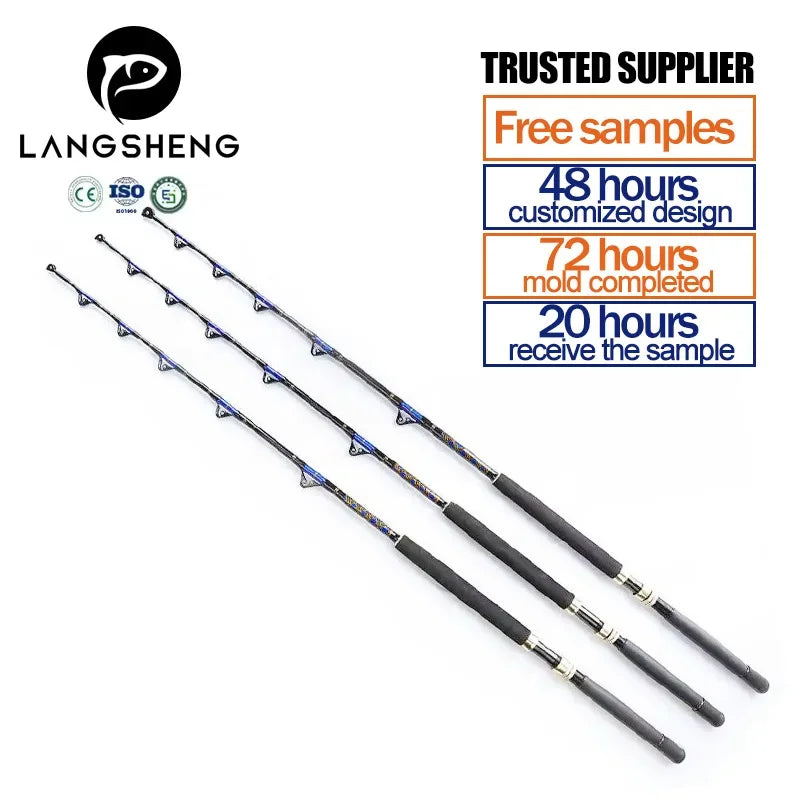 Boat Fishing Trolling Rod 30-50lbs 50-80lbs 80-130lbs Tuna Fishing Rods