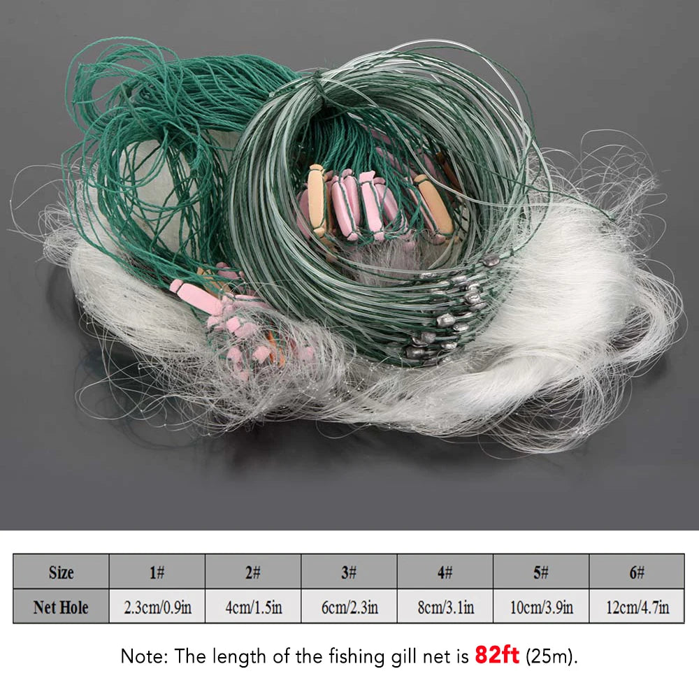 Lixada Fish Network 25m 3 Layers Fish Net with Float Fishing Trap