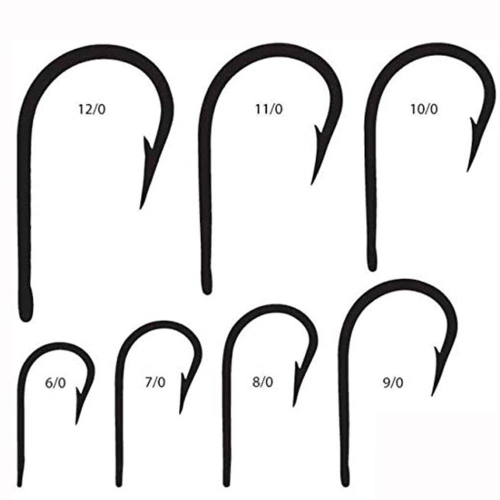 JSM 5Pcs 7691 Stainless Steel Big Game Fishing Large Hooks 4X Shark Tuna Live Bait Size 5/0-13/0