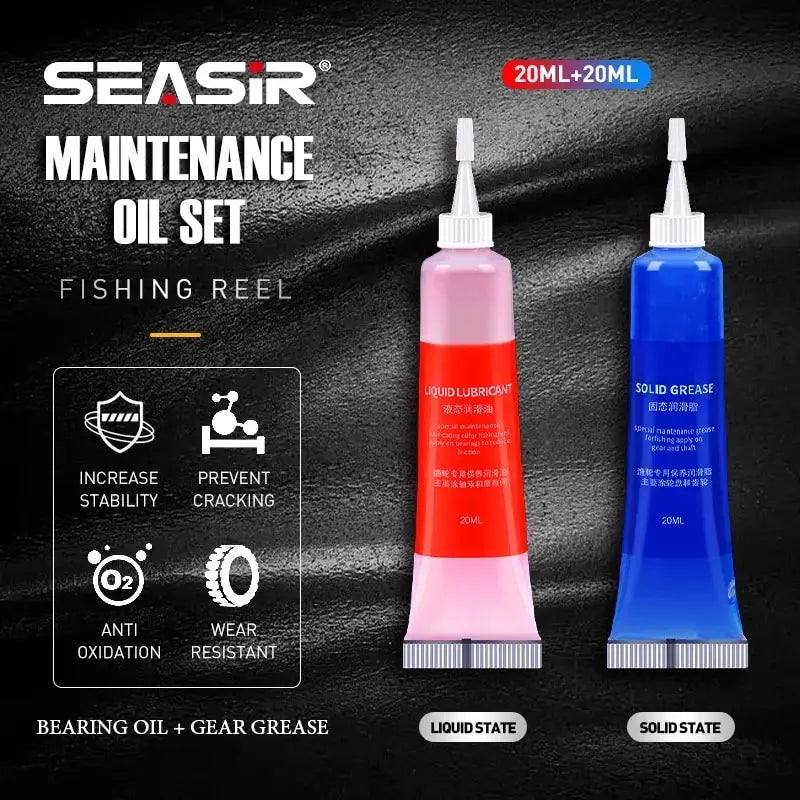 SeaSir Protective Grease &amp; Lubricant Oil – Ultimate Fishing Reel Maintenance Set 🎣🔧