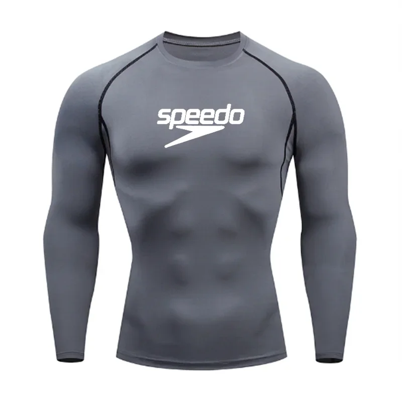 Men Surf Sunscreen Diving Suit Rash Protection T-Shirt Swimsuit Tight Short-Sleeved