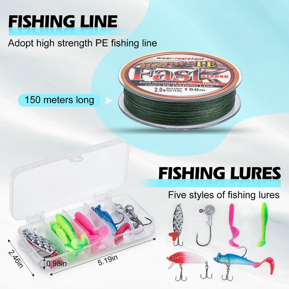 Fishing Rod with Metal Spinning (Full set)