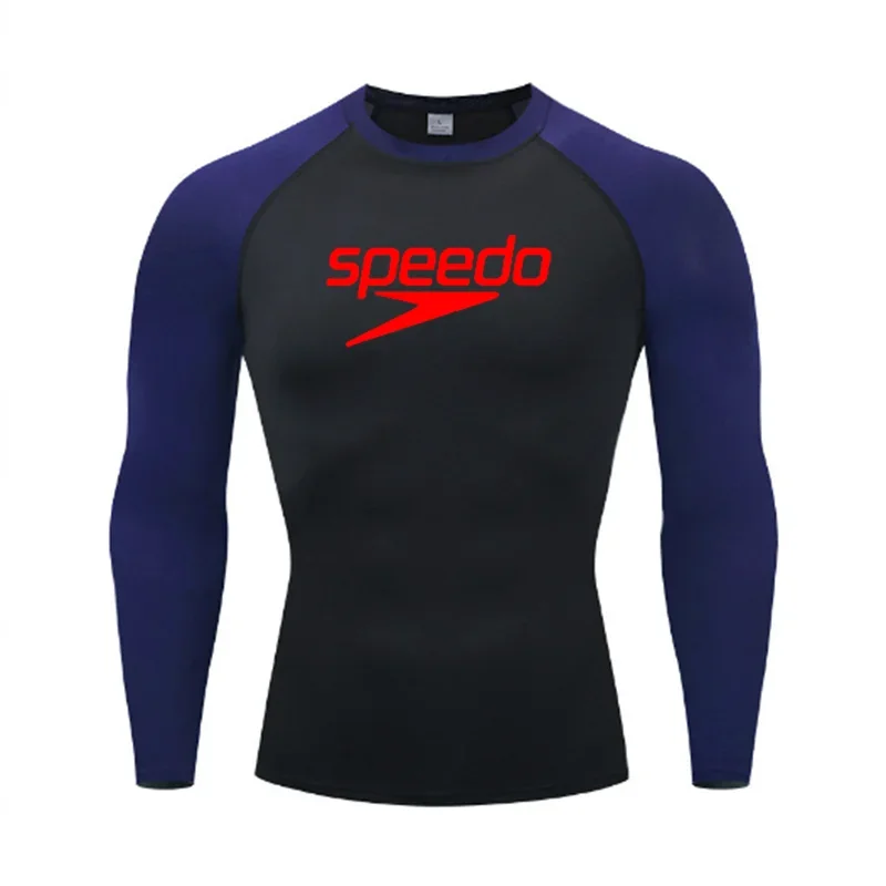 Men Surf Sunscreen Diving Suit Rash Protection T-Shirt Swimsuit Tight Short-Sleeved