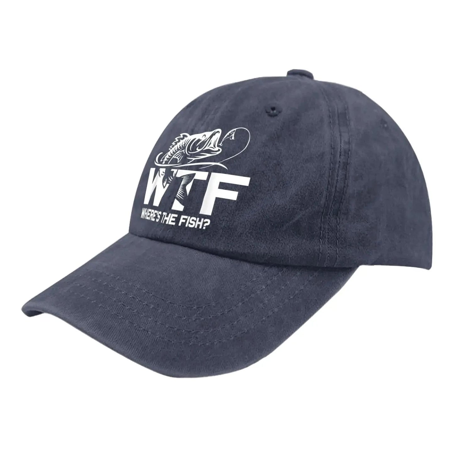 🧢 WTF Where's The Fish? Hats for Men – Vintage Distressed Baseball Cap