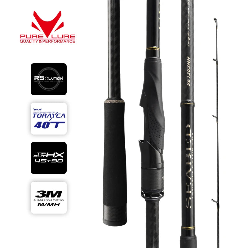 PURELURE SEABED 10FT 3.0m 3.3m 3.6m ML MH Spinning Rod for SeaBass