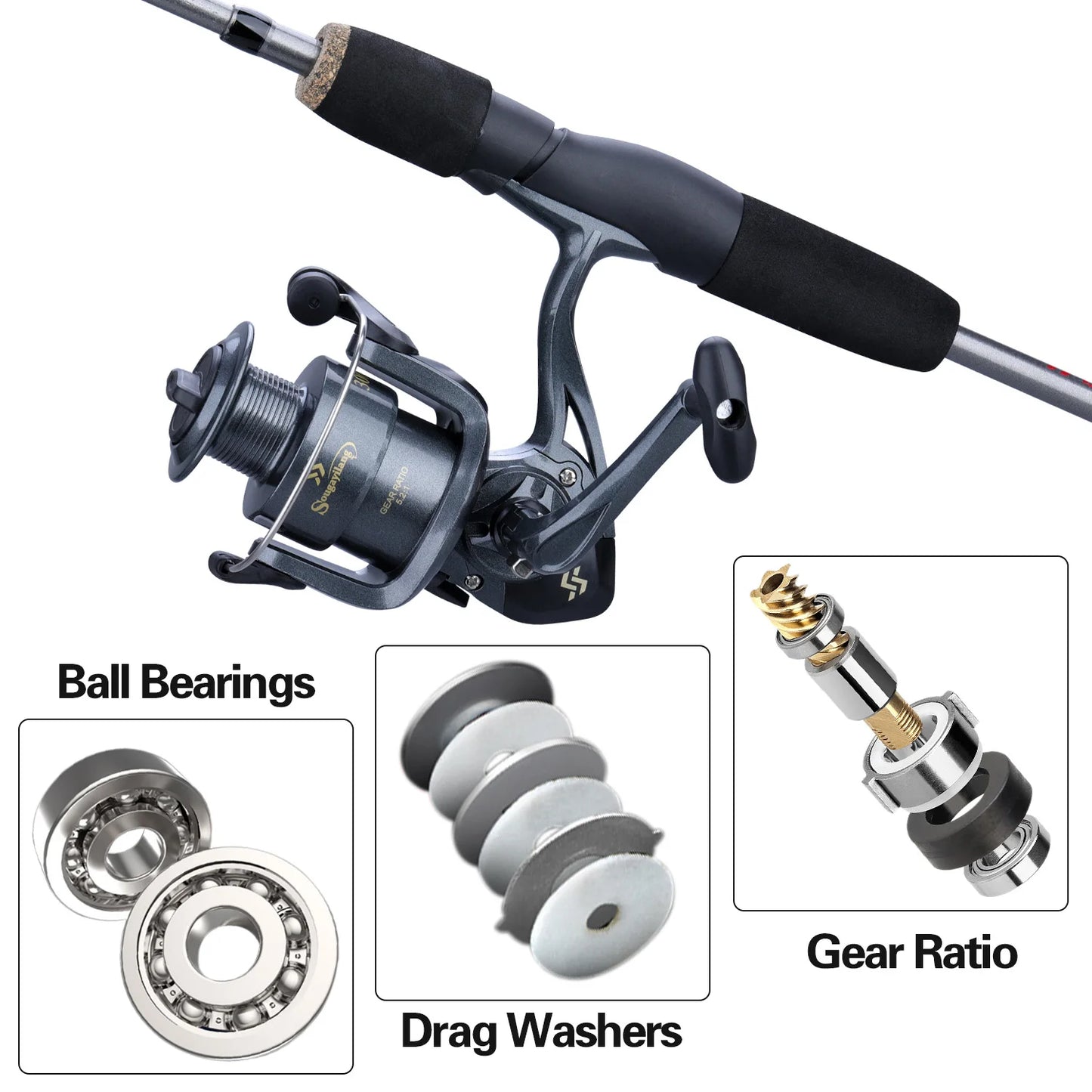 Fishing Rod and Reel Full Kit 1000-3000