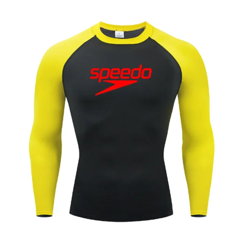 Men Surf Sunscreen Diving Suit Rash Protection T-Shirt Swimsuit Tight Short-Sleeved