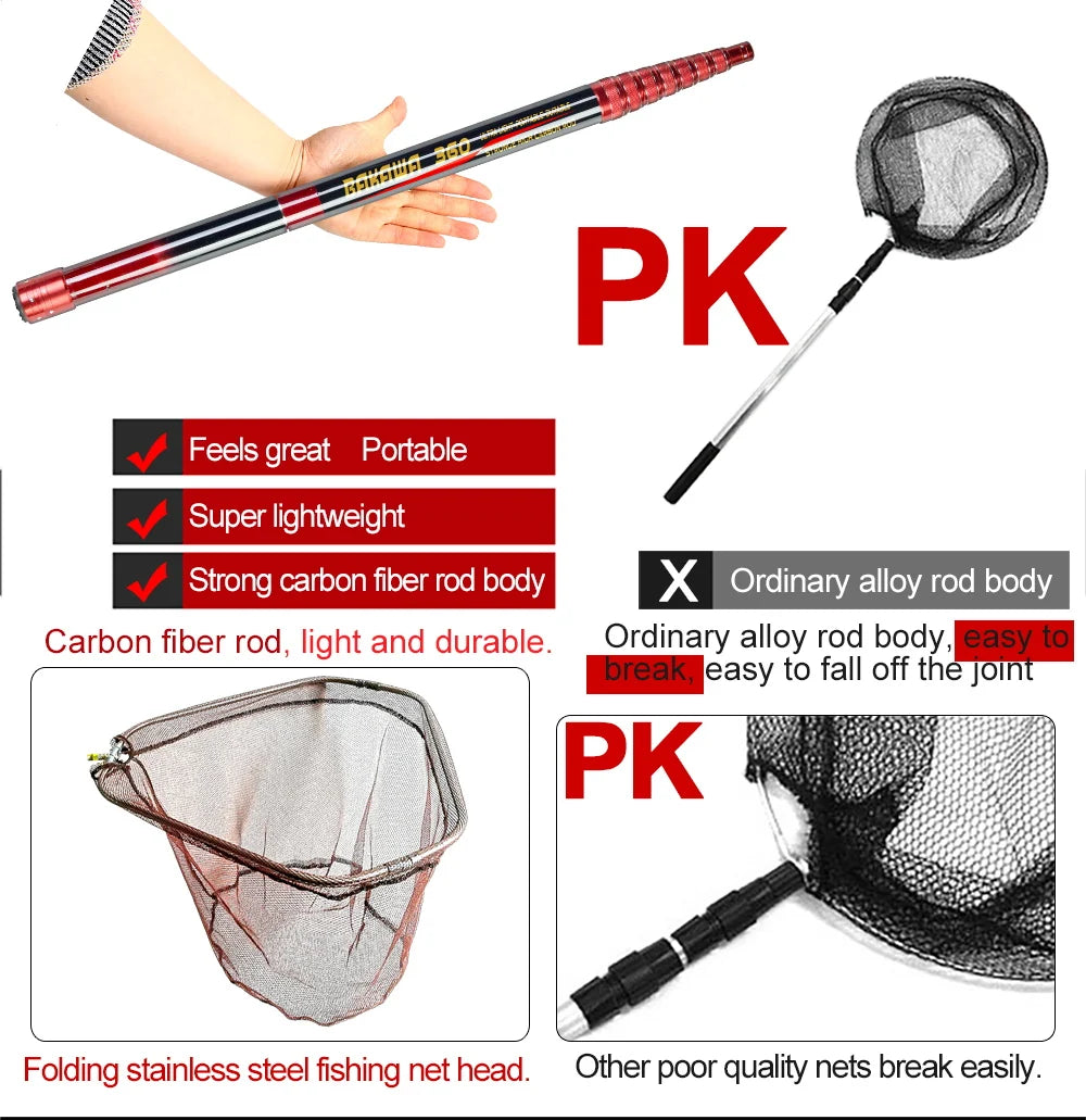 Fishing Net (Foldable Landing Net Pole, Lightweight)