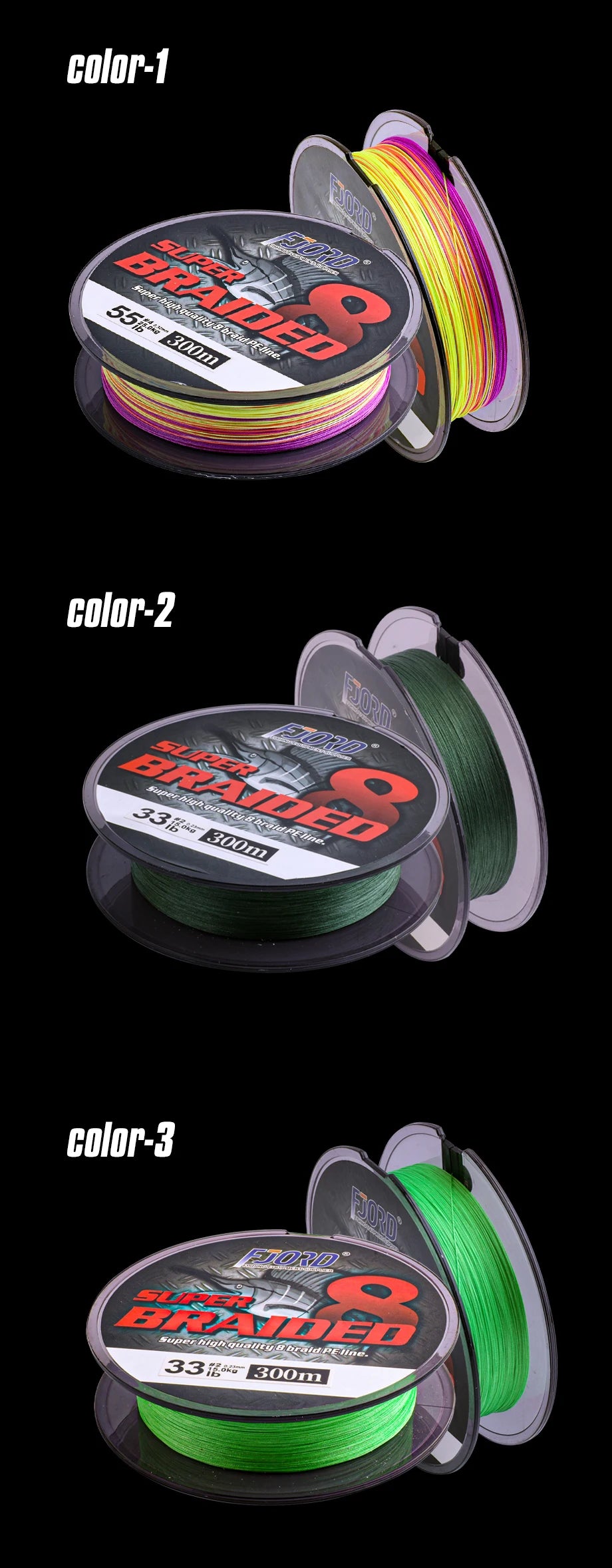 FJORD 8-strand Braided Fishing Line Multifilament Carp Line 300m 150m