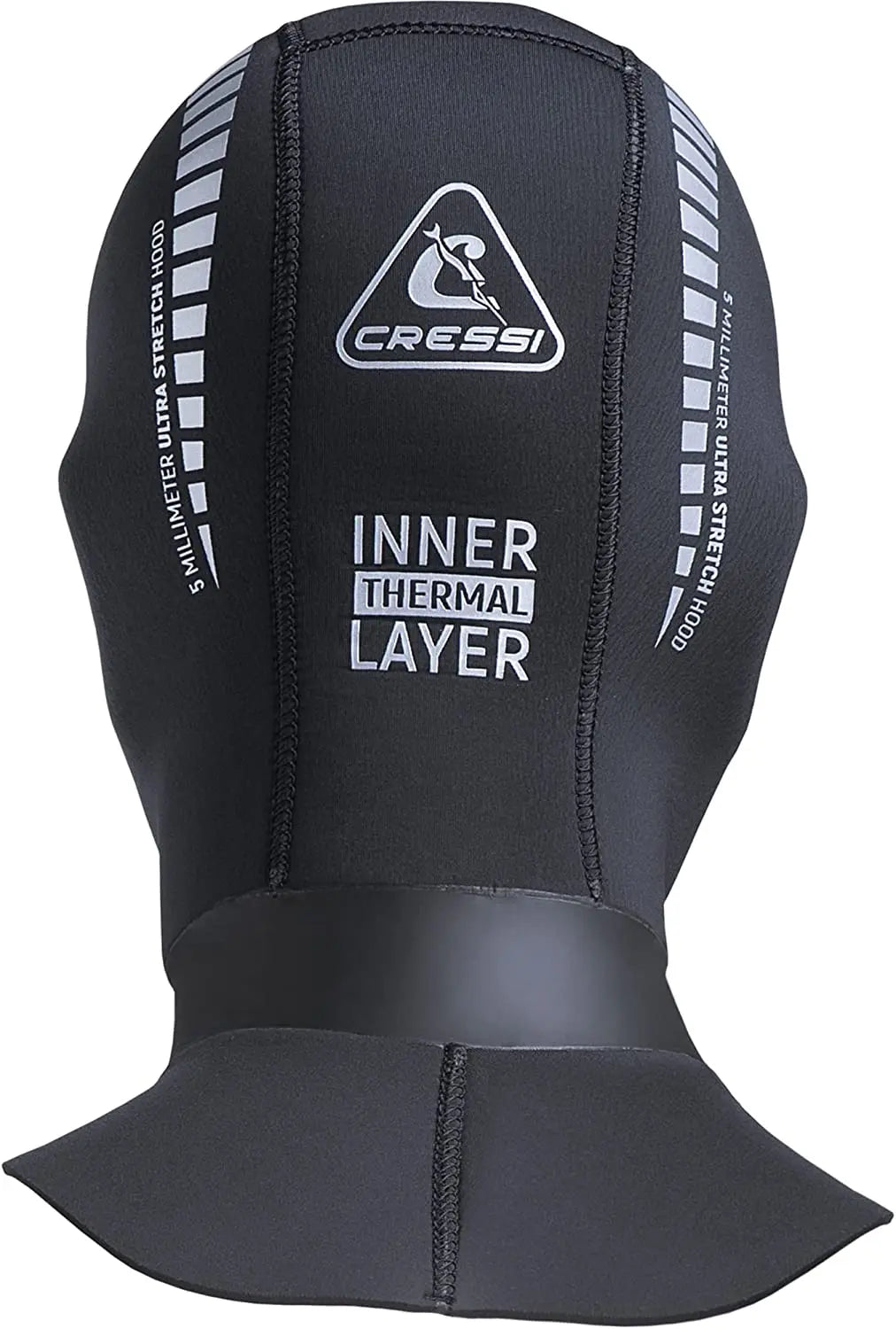 Cressi Orust Neoprene Diving Hood 5mm - Unisex Adult, Black / Silver